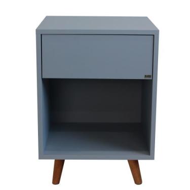 Imagem de Mesa de Cabeceira 1 nicho 1 gaveta 400x550x400 - Kolla Mobília, Azul S