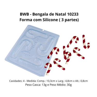 Imagem de Forma para Chocolate Bengala de Natal 10233 (3 Partes "01 de silicone"