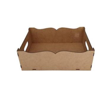 Imagem de Bandeja em MDF cru 32cm x 24,5cm x 11cm - Cortado a Laser - Arte Magaz