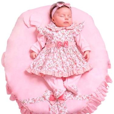 Imagem de Saída de Maternidade Bebe Menina Malha com Vestido 100% Algodão - Pand