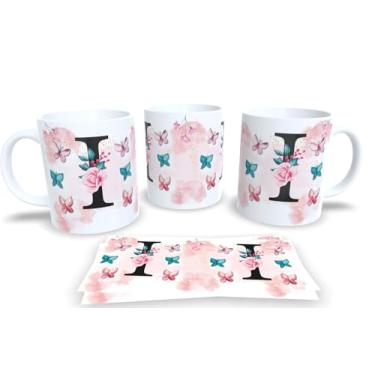 Imagem de Caneca Branca de Porcelana Personalizadas Alfabeto iniciais Nomes (I)