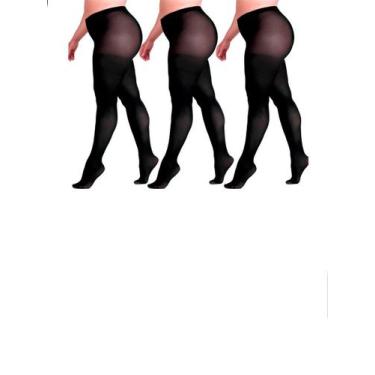 Imagem de Kit com 3 Meias Calças Fio 40 Opaca Plus Size Loba 5837-001 - LUPO, XX
