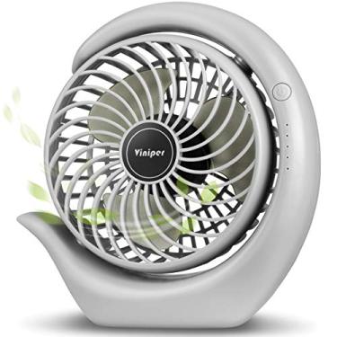 Imagem de Viniper Ventilador portátil recarregável, ventilador de mesa pequeno: 3 velocidades e cerca de 8-24 horas mais de trabalho, rotação de 180°, ventilador portátil pequeno, mas poderoso, vento forte