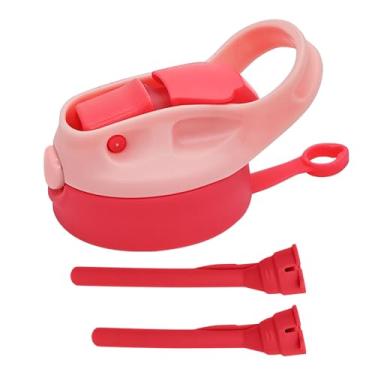 Imagem de Amgkonp Tampa de substituição de 340 g com 2 canudos para copo infantil, 1 pacote com tampas de canudo à prova de vazamento e derramamento para Mocaru ZONEGRACE, livre de BPA, 6 cm - rosa