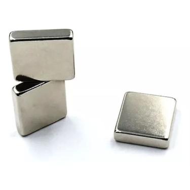 Imagem de Kit com 50 Peças Ímã de Neodímio Quadrado 10x10x2mm N35 Super Forte