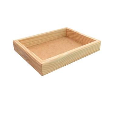 Imagem de Bandeja Retangular sem Alça 18,5x14,5x3 Kit 10 Unidades Madeira Pinus 