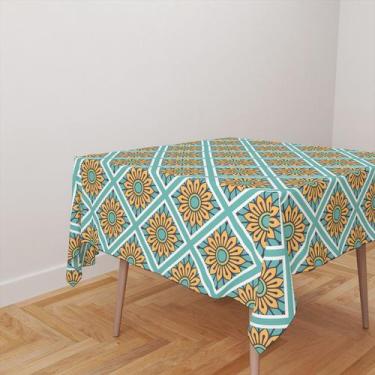 Imagem de Toalha De Mesa Quadrada 4 Lugares Tecido Oxford Girassol TL33- 140x140