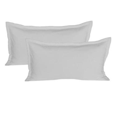 Imagem de Kit 02 Porta Travesseiros King 50x90 Cm em Malha 100% Algodão Cinza Ar