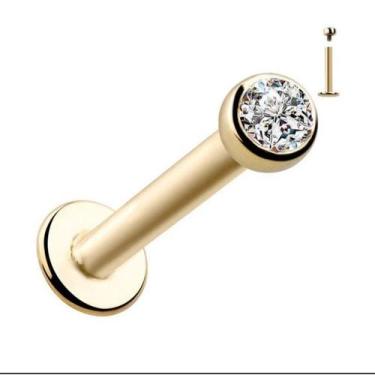 Imagem de Piercing Ponto De Luz Labret Helix Tragus Conch Aço Cirúrgo PVD GOLD  