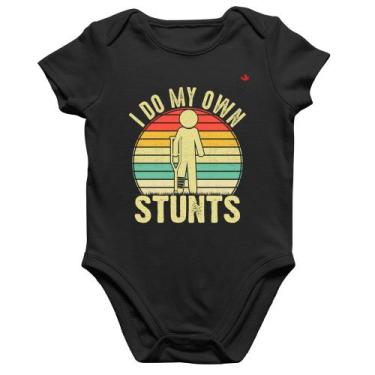 Imagem de Body Bebê Algodão I do my own stunts - Foca na Moda, Preto, M