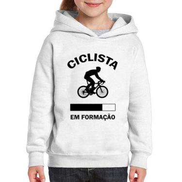 Imagem de Moletom Infantil Ciclista em formação - Foca na Moda, Branco, 12