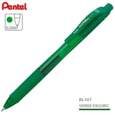Imagem de Caneta Gel PENTEL EnerGel-X 0.7mm Retrátil - Unidade, VERDE