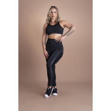 Imagem de Conjunto Feminino Fitness Calça Legging Cintura Alta Com Bolso Lateral