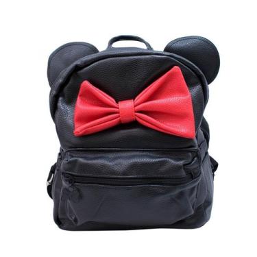 Imagem de Mochila Preta Laço Minnie 30x13x26cm Disney - Taimes