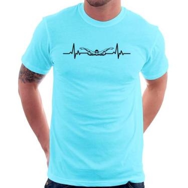 Imagem de Camiseta Batimentos Natação - Foca na Moda, Azul claro, M