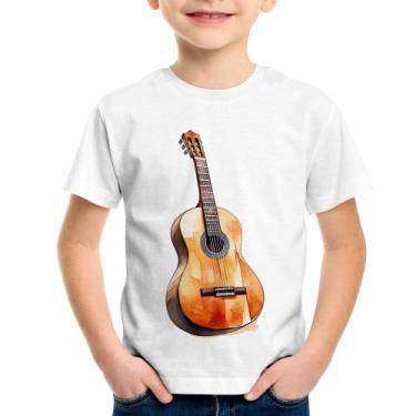 Imagem de Camiseta Infantil Violão - Foca na Moda, Branco, 14