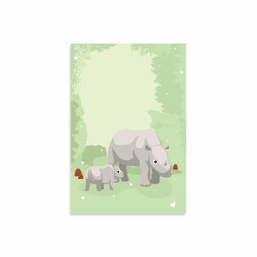 Imagem de Placa Decorativa MDF Infantil Rinoceronte Família 20x30cm - Quartinhos