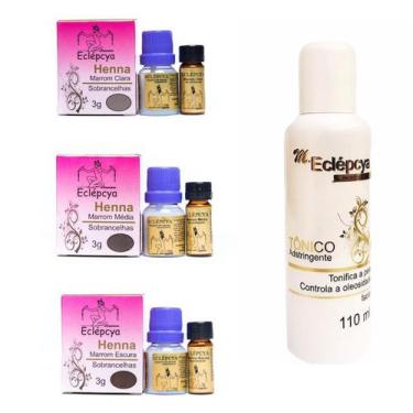 Imagem de 3 Henna Sobrancelhas Eclépcya 3g + Tônico Adstringente