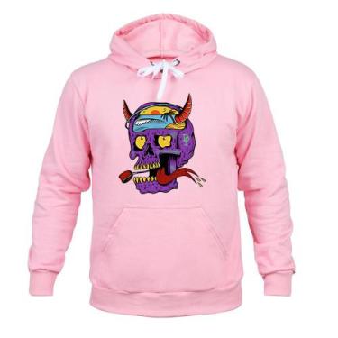 Imagem de Moletom 100% Algodão Flanelado Caveira On - Surprass, Rosa, M