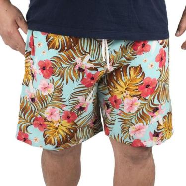 Imagem de Short Estampado Tactel Elastano Extra Grande Plus Size floral - Butu B