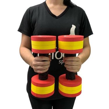 Imagem de Halter de Hidroginástica Redondo em EVA DF4015-VM 1-2Kg Vermelho/Amare
