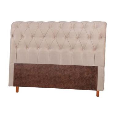 Imagem de Cabeceira Estofada King Lecce 199x128x24 Bom Pastor, Bege