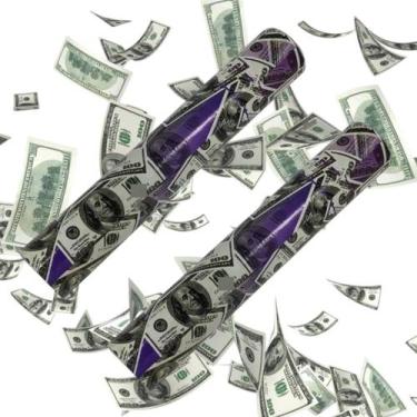 Imagem de Kit 2 Lança Confete Festa Dinheiro Dollar Réveillon Carnaval - Bwx