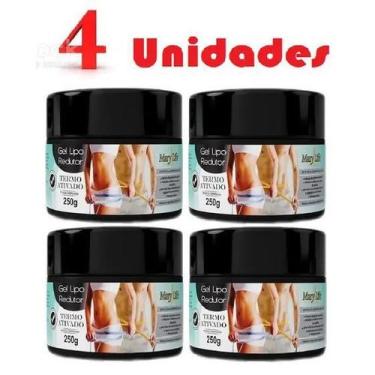 Imagem de Kit com 4 Gel Lipo Redutor Termo Ativado 250g - Mary Life - Abafarto, 