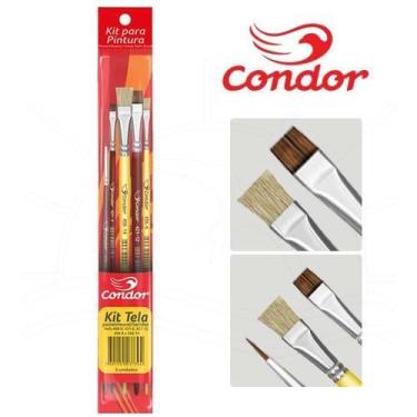 Imagem de Kit Pincéis para Pintura em Tela Condor - 5 Unidades