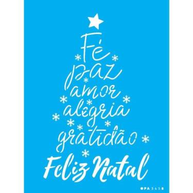 Imagem de Stencil Opa 15 x 20 cm - Arvore De Natal Palavras - 3450 - Opa Criando