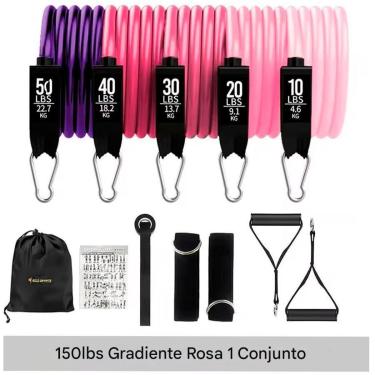 Imagem de Kit Multi Extensores Elásticos Gold Sports Super Pro até 70Kgs-Unissex