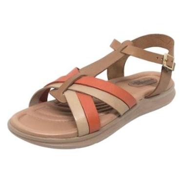 Imagem de Sandália Feminina Conforto Flatform em Couro Maciez Pegada-Feminino