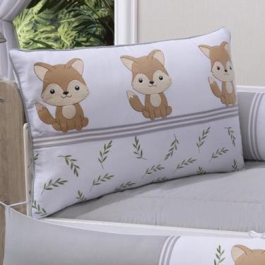 Imagem de Kit enxoval para berço 510 raposa cinza neutro com saia - MEDINA CONFE