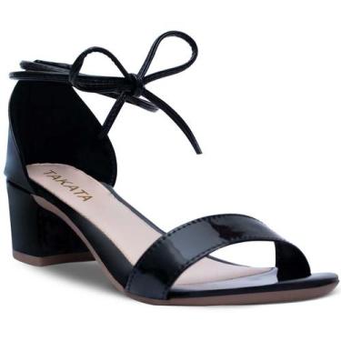 Imagem de Sandália Feminina Takata Salto Médio Grosso Bloco Amarração AF3.08 Y, 