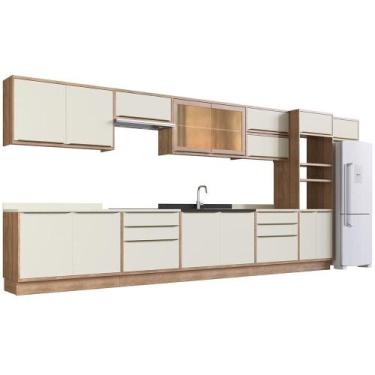 Imagem de Cozinha Completa 100% MDF Modular Édez Une, 15 Portas 6 Gavetas e Tamp