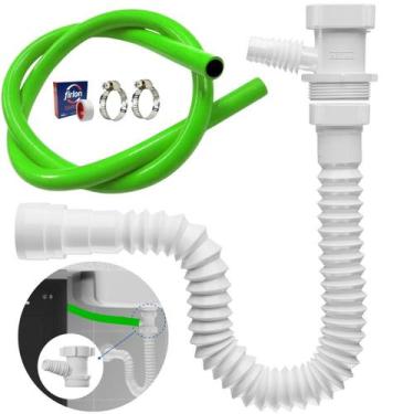 Imagem de Adaptador Máquina Lavar Louça + Mangueira + Sifão Sanfonado - Astra