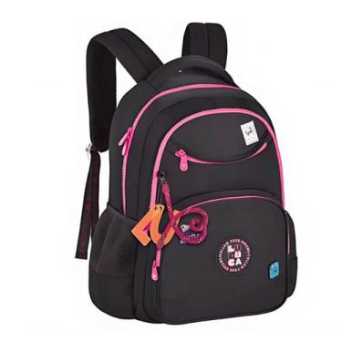Imagem de Mochila De Costa Com Chaveiro Estampada Luluca, Preto