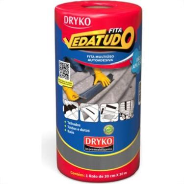 Imagem de Fita Veda Tudo Dryko 30Cm X 10M Cinza Telha