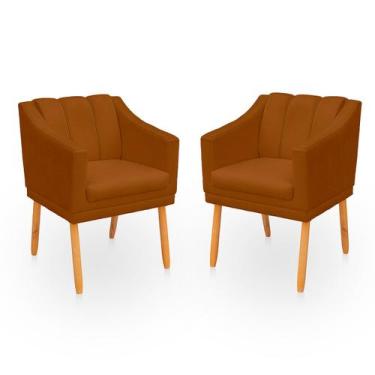 Imagem de Kit Poltrona Cadeira para Sala Confortável e Moderna Mila Suede - Bela