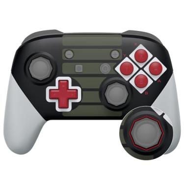 Imagem de eXtremeRate – Capa para placa traseira estilo NES clássico, design octogonal, palitos portados para substituição tipo "faça você mesmo" para controle Nintendo Switch Pro - controle não incluído