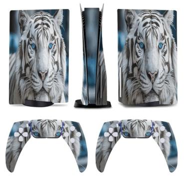 Imagem de Buyidec Tigre Branco para PS5 Skin Console e Controlador Acessórios Capas Anime Vinil Capa Adesivo Conjunto Completo para Playstation5 Disc Edition