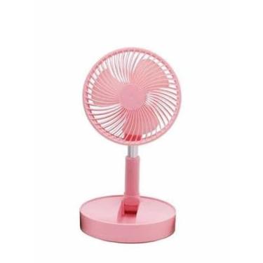Imagem de Ventilador Recarregável USB, Dobrável e Portátil, Rosa