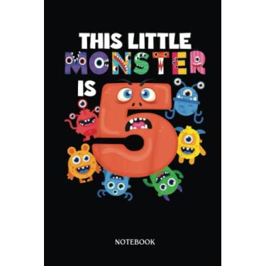 Imagem de Alien Notebook: Kids This Little Monster Is 5 Five Years 5Th Birthday Party Alien | Alien Journal, Lined Journal Ufo, Ufo Journal, Lined Journal Alien, Size 6 X 9", 120 Pages.