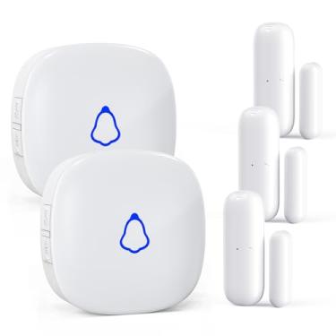 Imagem de METAK Campainha de Porta, Alarme de Sensor de Contato de Porta Aberta Sem Fio com Alcance de 500 Pés, 58 Campainhas e 5 Níveis de Volume para Negócios/Lojas/Casas/Escritórios Ao En (, Branco)