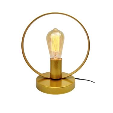 Imagem de Abajur Sala Quarto Luminária De Mesa Industrial Joy Arco E27 (Dourado)