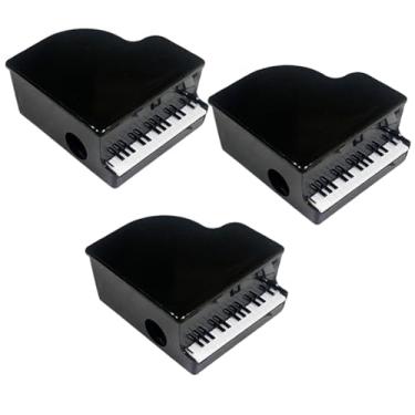 Imagem de Apontador de lápis criativo em forma de piano portátil para escritório, casa, material escolar, preto