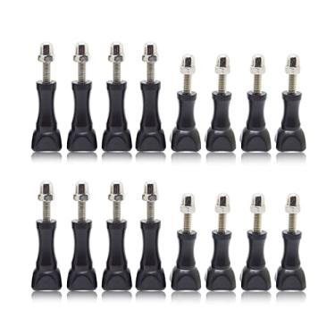 Imagem de YonGoo 8 parafusos de polegar longos e 8 parafusos curtos compatíveis com GoPro Hero 11 10 9 8 7 6 5 4 Session 3+ 3 2, Fusion, Xiaomi Yi DJI Campark, 8+8, preto