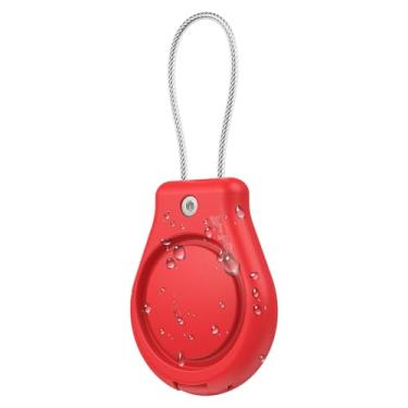 Imagem de Inesore 1 pacote IPX8 à prova d'água para porta-chaves AirTag, capa de bloqueio de etiqueta de ar com cabo de arame compatível com Apple AirTags, porta-chaves ultra durável antiperda para bagagem, cão