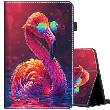 Imagem de Capa para tablet Amazon Fire HD 8 e 8 Plus (12ª/10ª geração, 2024/2022/2020), capa protetora durável à prova de choque para Fire HD 8/8 Plus 2020-2024, adorável flamingo tropical
