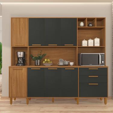 Imagem de Cozinha Compacta Indekes Gramado com 9 Portas e 2 Gavetas - 219cm de Largura